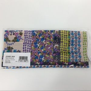 Johnny Was Silk Mask Unique Colorful Purple Green